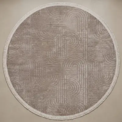Şönil Sedef Dokuma Halı Vizon 140x140 cm