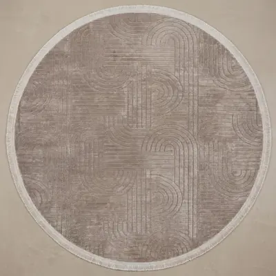 Şönil Sedef Dokuma Halı Vizon 100x100 cm