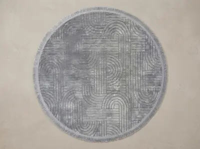 Şönil Sedef Dokuma Halı Gri 160x160 cm