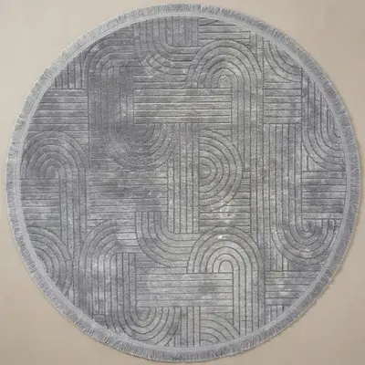 Şönil Sedef Dokuma Halı Gri 100x100 cm