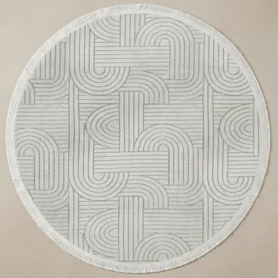 Şönil Sedef Dokuma Halı Krem 140x140 cm