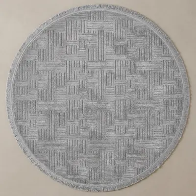 Şönil Dokuma Halı Gri 100x100 cm