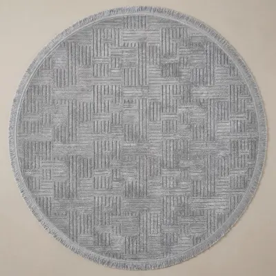 Şönil Dokuma Halı Gri 120x120 cm
