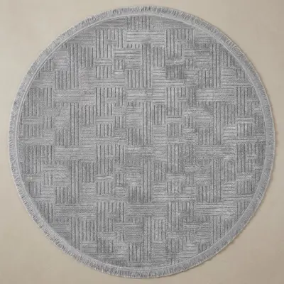 Şönil Dokuma Halı Gri 160x160 cm
