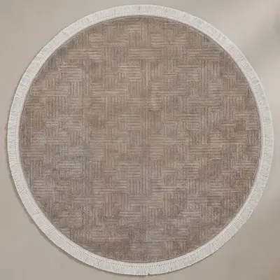 Şönil Dokuma Halı Vizon 120x120 cm