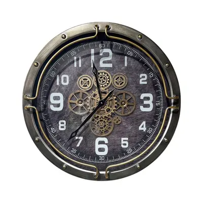 Çarklı  Metal Duvar Saati CM24124 2