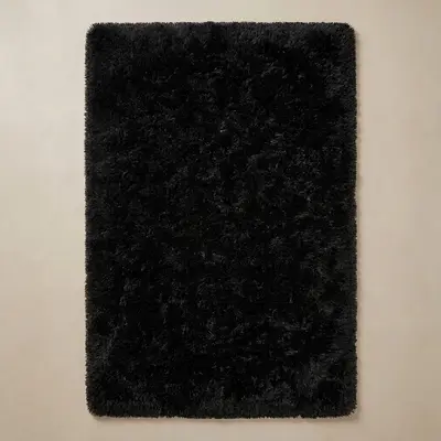 Tüy Dökmez Tavşan Tüyü Halı Siyah 14