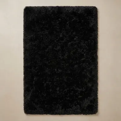 Tüy Dökmez Tavşan Tüyü Halı Siyah 12