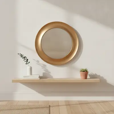 TH Ayna Altın Eskitme Çap:90Cm