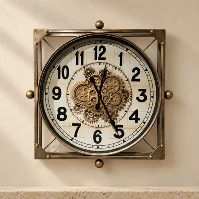 Çarklı  Metal Duvar Saati CM24129