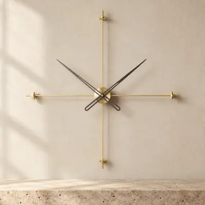 Compass90Gold Dekoratif Duvar Saati