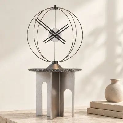 Atom35 Silver Dekoratif Masa Saati