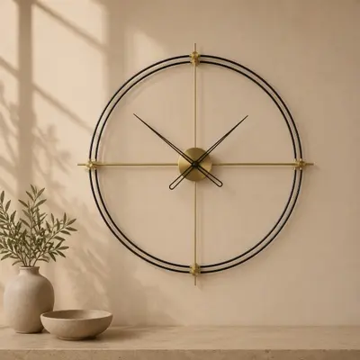 Timeless60 Gold Dekoratif Duvar Saati