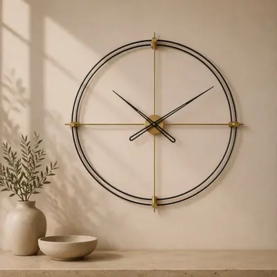 Timeless90Gold Dekoratif Duvar Saati