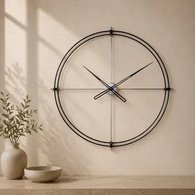 Timeless90Silver Dekoratif Duvar Saati