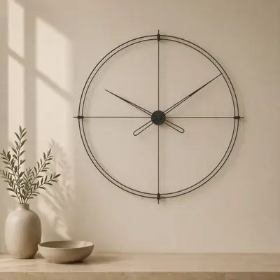 Timeless110 Siyah Dekoratif Duvar Saati