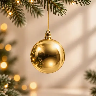 TH Aynalı Gold Premium Ağaç Süsü 8 Cm
