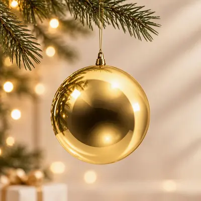 TH Aynalı Gold Premium Ağaç Süsü 20 Cm