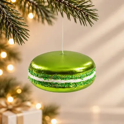 TH Makaron Figürü Yeşil Yılbaşı Süsü 6 Cm
