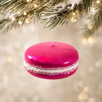 TH Makaron Figürü Pembe Yılbaşı Süsü 6 Cm