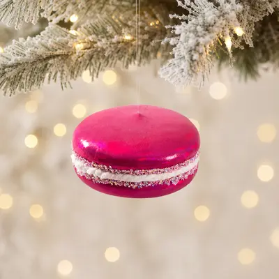 TH Makaron Figürü Pembe Yılbaşı Süsü 9 Cm