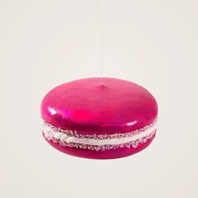 TH Makaron Figürü Pembe Yılbaşı Süsü 9 Cm 2