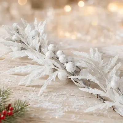 TH Simli Beyaz Garland 122 Cm