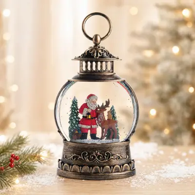 TH Geyikli Noel Baba Premium Kar Küresi