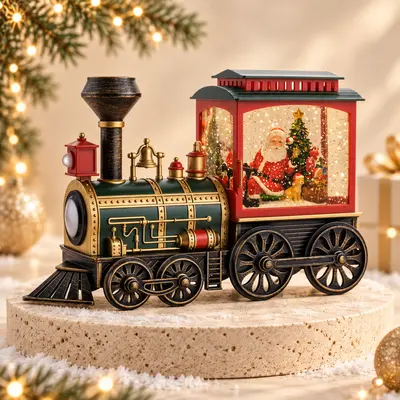 TH Tren Figürü Noel Baba Premium Kar Küresi