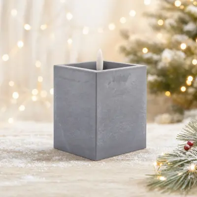 TH Dekoratif Mum Ledli Gri Beton Efekt Kçk 2