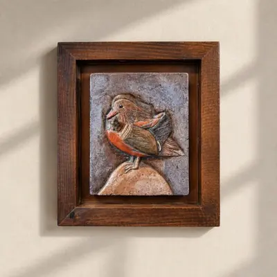 TH Kuş Figürü Dekoratif Pano 5 30X26 Cm