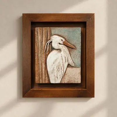 TH Kuş Figürü Dekoratif Pano 6 30X26 Cm