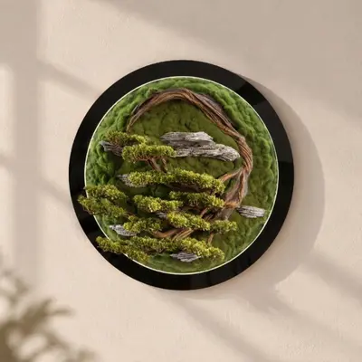 Led Işıklı Yuvarlak Bonsai Tablo-2