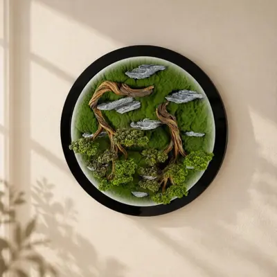 Led Işıklı Yuvarlak Bonsai Tablo-1